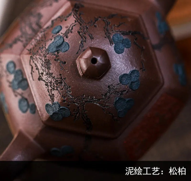 Full Handmade Yixing Zisha Teapot [Song Bai Zhi Zhi] (Ziyu Jin Sha - 250ml) - YIQIN TEA HOUSE | yiqinteahouse.com | 200-300ml, full handmade zisha teapot, teapot, teaware