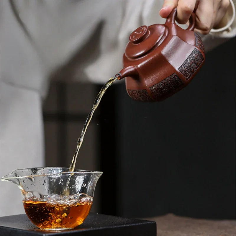 全手工宜兴紫砂茶壶[太极] (红皮龙- 330ml)