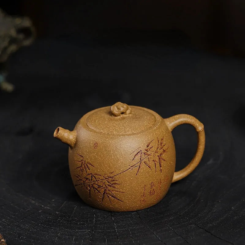 Full Handmade Yixing Zisha Teapot [Taihu Zhu Yun] (Huangjin Duan Ni - 180ml) - YIQIN TEA HOUSE | yiqinteahouse.com | <200ml, full handmade zisha teapot, new arrival, teapot, teaware