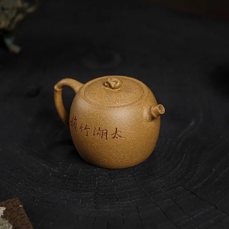 Full Handmade Yixing Zisha Teapot [Taihu Zhu Yun] (Huangjin Duan Ni - 180ml) - YIQIN TEA HOUSE | yiqinteahouse.com | <200ml, full handmade zisha teapot, new arrival, teapot, teaware