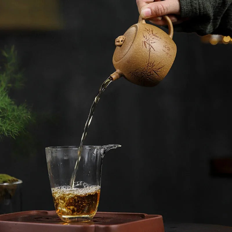 Full Handmade Yixing Zisha Teapot [Taihu Zhu Yun] (Huangjin Duan Ni - 180ml) - YIQIN TEA HOUSE | yiqinteahouse.com | <200ml, full handmade zisha teapot, new arrival, teapot, teaware