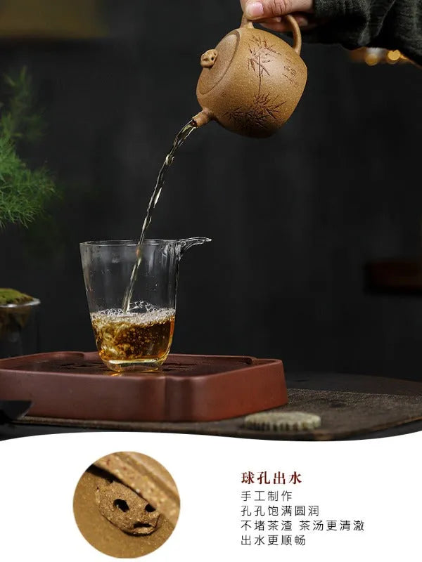 Full Handmade Yixing Zisha Teapot [Taihu Zhu Yun] (Huangjin Duan Ni - 180ml) - YIQIN TEA HOUSE | yiqinteahouse.com | <200ml, full handmade zisha teapot, new arrival, teapot, teaware