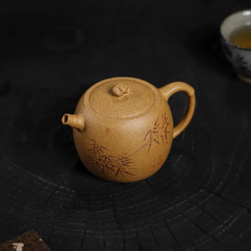 Full Handmade Yixing Zisha Teapot [Taihu Zhu Yun] (Huangjin Duan Ni - 180ml) - YIQIN TEA HOUSE | yiqinteahouse.com | <200ml, full handmade zisha teapot, new arrival, teapot, teaware