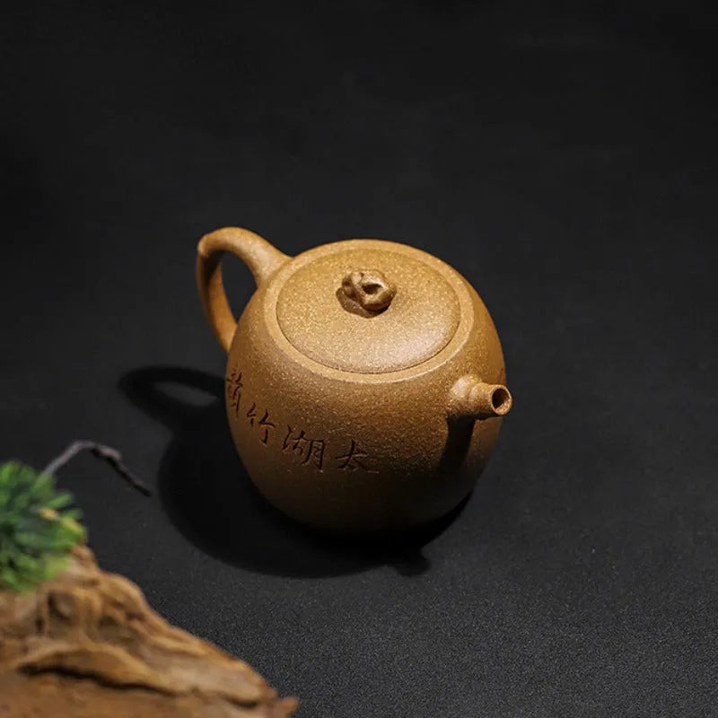 Full Handmade Yixing Zisha Teapot [Taihu Zhu Yun] (Huangjin Duan Ni - 180ml) - YIQIN TEA HOUSE | yiqinteahouse.com | <200ml, full handmade zisha teapot, new arrival, teapot, teaware