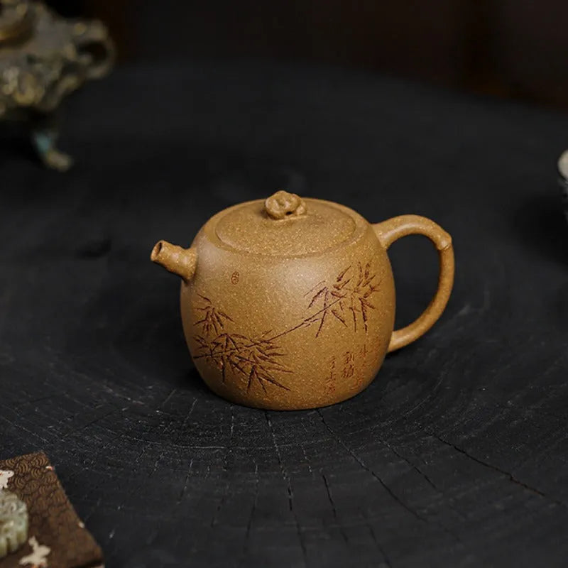 Full Handmade Yixing Zisha Teapot [Taihu Zhu Yun] (Huangjin Duan Ni - 180ml) - YIQIN TEA HOUSE | yiqinteahouse.com | <200ml, full handmade zisha teapot, new arrival, teapot, teaware