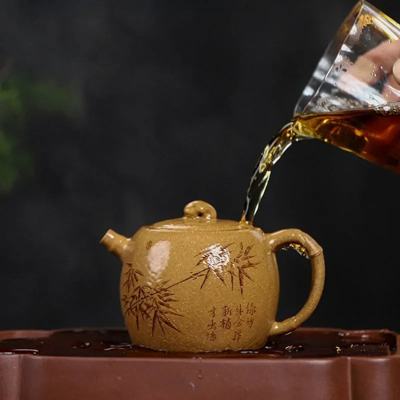 Full Handmade Yixing Zisha Teapot [Taihu Zhu Yun] (Huangjin Duan Ni - 180ml) - YIQIN TEA HOUSE | yiqinteahouse.com | <200ml, full handmade zisha teapot, new arrival, teapot, teaware