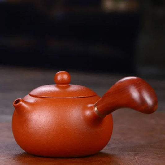 Full Handmade Yixing Zisha Teapot [Tang Yu Pot] (Zhu Ni - 200ml) - YIQIN TEA HOUSE | yiqinteahouse.com | 200-300ml, full handmade zisha teapot, plain smooth, teapot, teaware