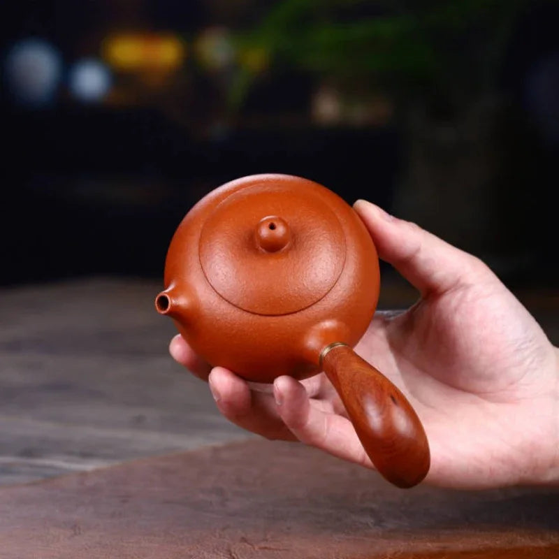 Full Handmade Yixing Zisha Teapot [Tang Yu Pot] (Zhu Ni - 200ml) - YIQIN TEA HOUSE | yiqinteahouse.com | 200-300ml, full handmade zisha teapot, plain smooth, teapot, teaware