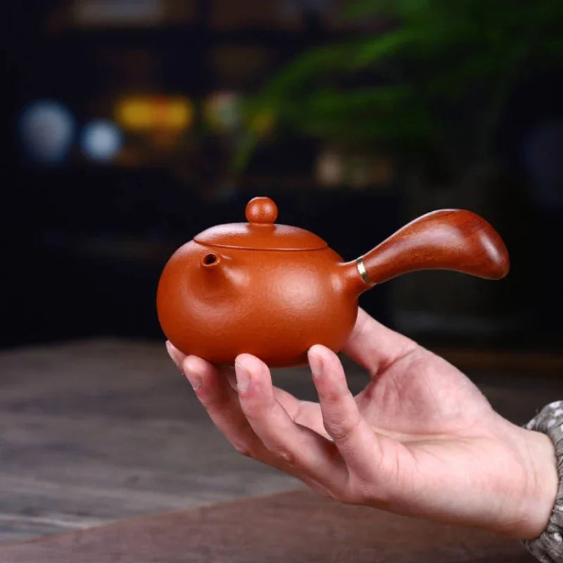 Full Handmade Yixing Zisha Teapot [Tang Yu Pot] (Zhu Ni - 200ml) - YIQIN TEA HOUSE | yiqinteahouse.com | 200-300ml, full handmade zisha teapot, plain smooth, teapot, teaware