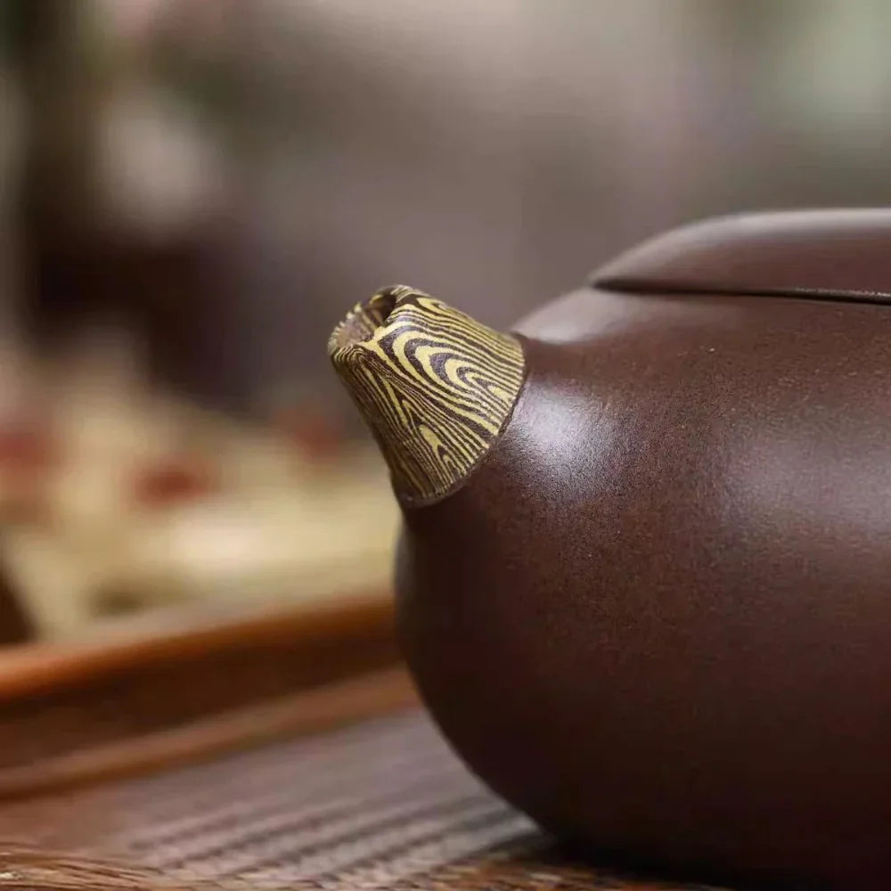 Full Handmade Yixing Zisha Teapot [Tang Yu Pot] (Zi Ni/Jiao Ni- 300ml) - YIQIN TEA HOUSE | yiqinteahouse.com | 200-300ml, full handmade zisha teapot, plain smooth, teapot, teaware