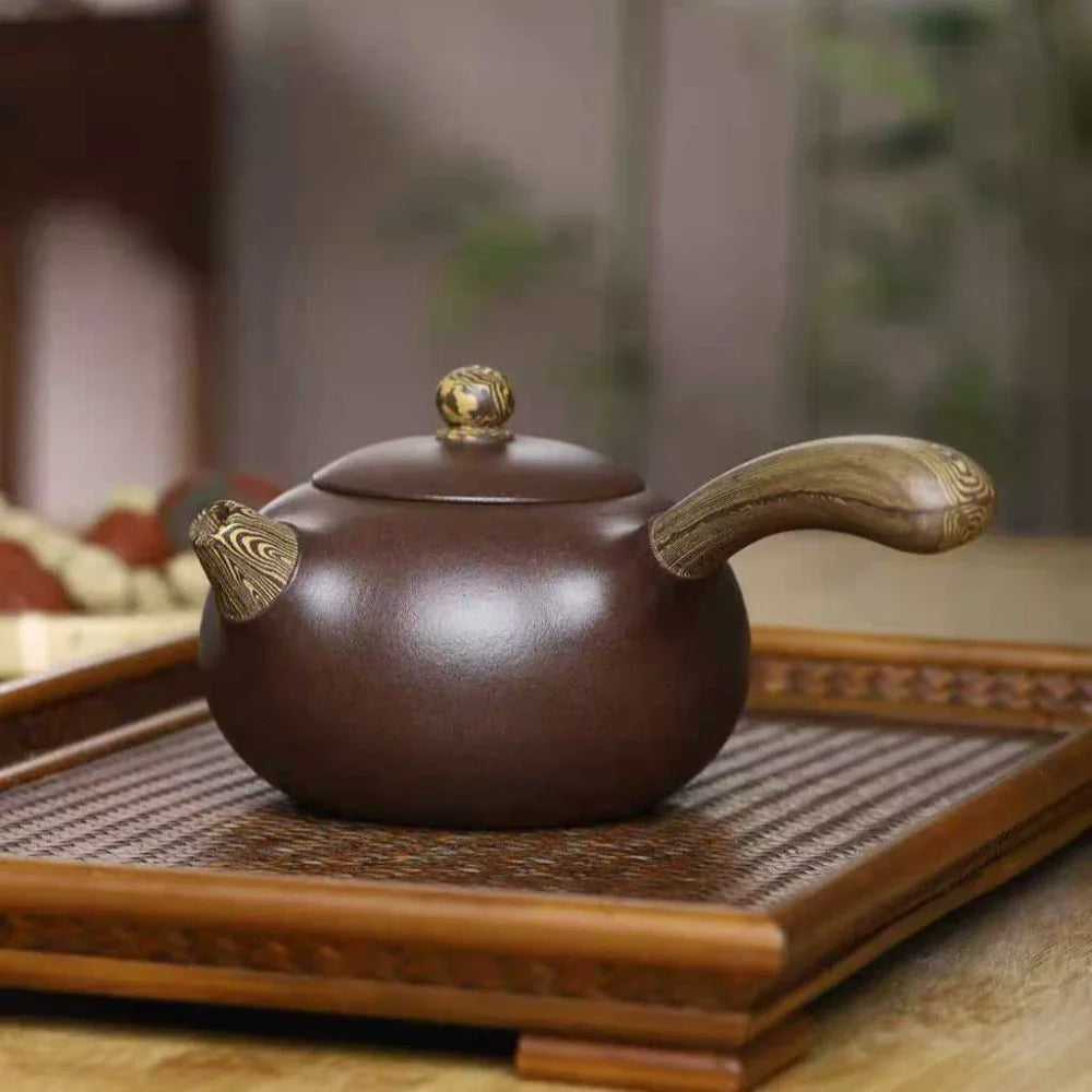 Full Handmade Yixing Zisha Teapot [Tang Yu Pot] (Zi Ni/Jiao Ni- 300ml) - YIQIN TEA HOUSE | yiqinteahouse.com | 200-300ml, full handmade zisha teapot, plain smooth, teapot, teaware
