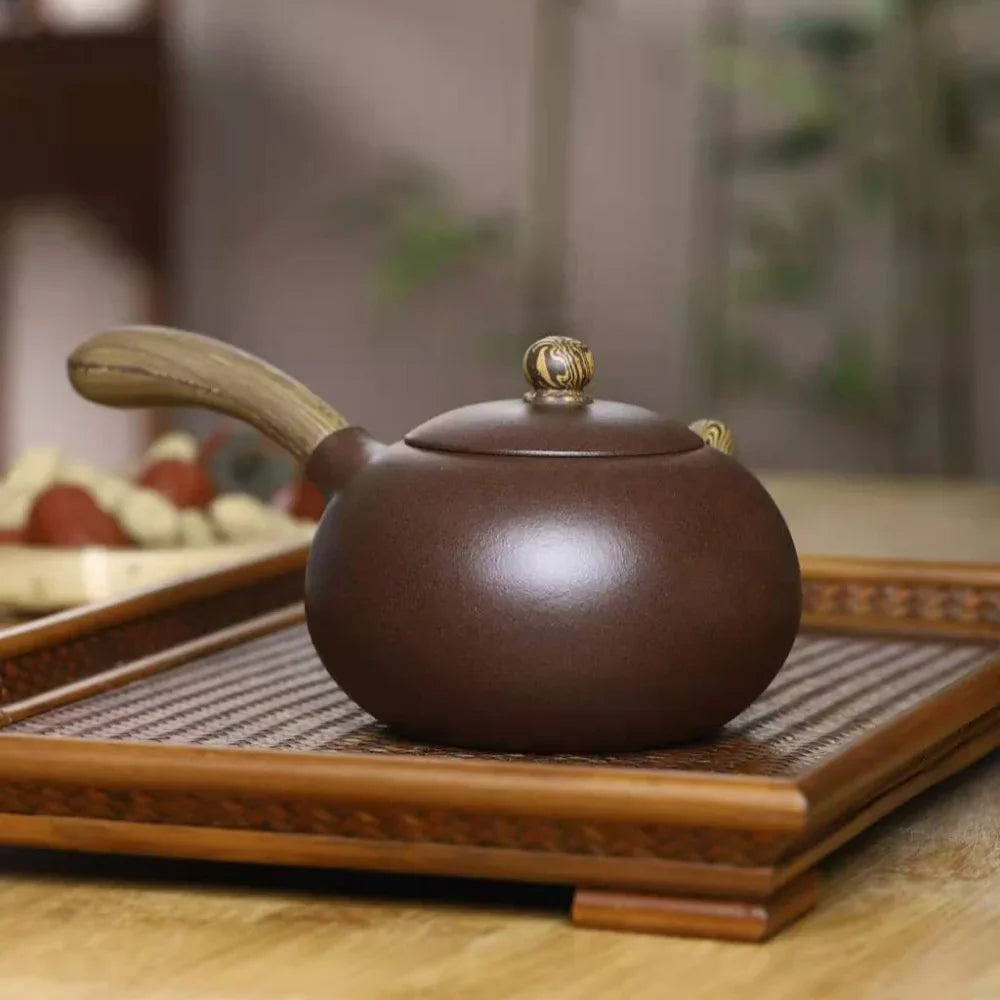 Full Handmade Yixing Zisha Teapot [Tang Yu Pot] (Zi Ni/Jiao Ni- 300ml) - YIQIN TEA HOUSE | yiqinteahouse.com | 200-300ml, full handmade zisha teapot, plain smooth, teapot, teaware
