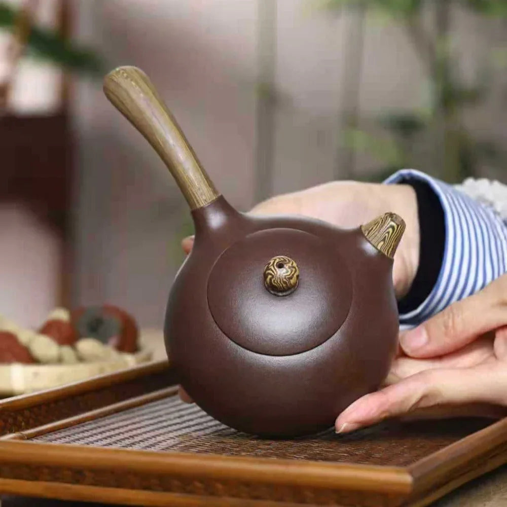 Full Handmade Yixing Zisha Teapot [Tang Yu Pot] (Zi Ni/Jiao Ni- 300ml) - YIQIN TEA HOUSE | yiqinteahouse.com | 200-300ml, full handmade zisha teapot, plain smooth, teapot, teaware