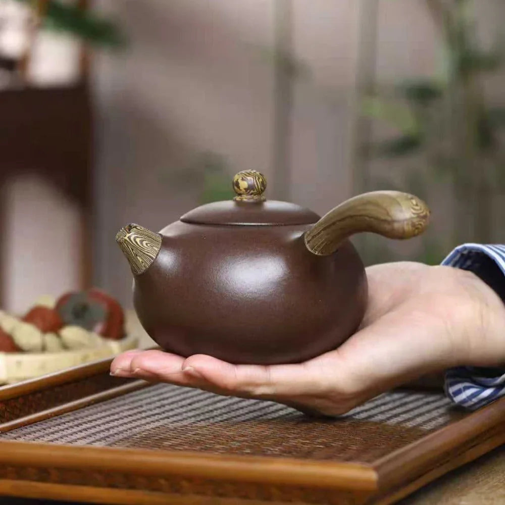 Full Handmade Yixing Zisha Teapot [Tang Yu Pot] (Zi Ni/Jiao Ni- 300ml) - YIQIN TEA HOUSE | yiqinteahouse.com | 200-300ml, full handmade zisha teapot, plain smooth, teapot, teaware