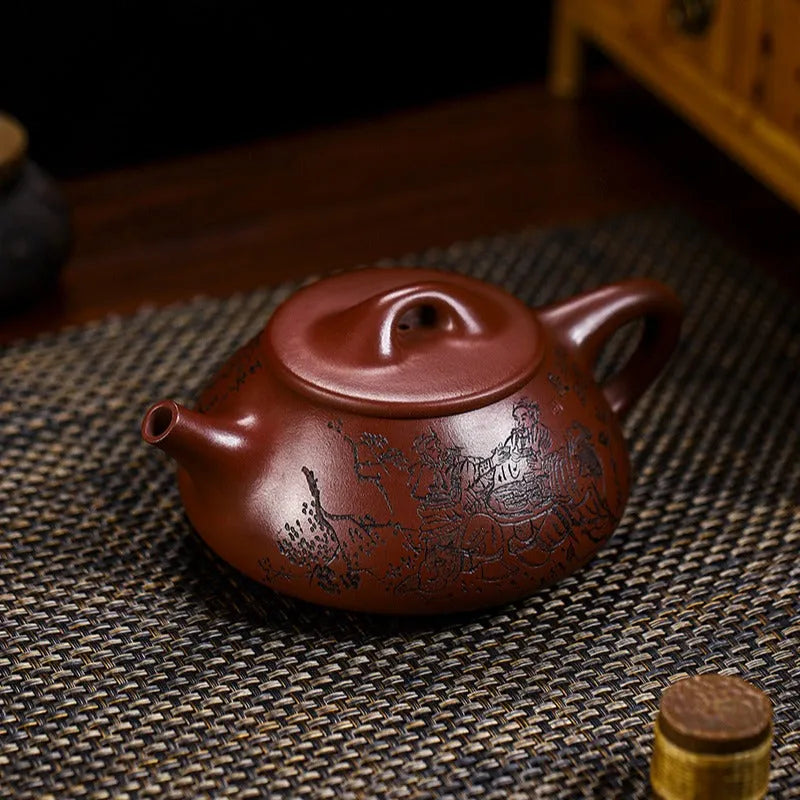 Full Handmade Yixing Zisha Teapot [Tao Yuan Yan Yi] (Ge Zi Ni - 500ml) - YIQIN TEA HOUSE | yiqinteahouse.com | >300ml, full handmade zisha teapot, teapot, teaware