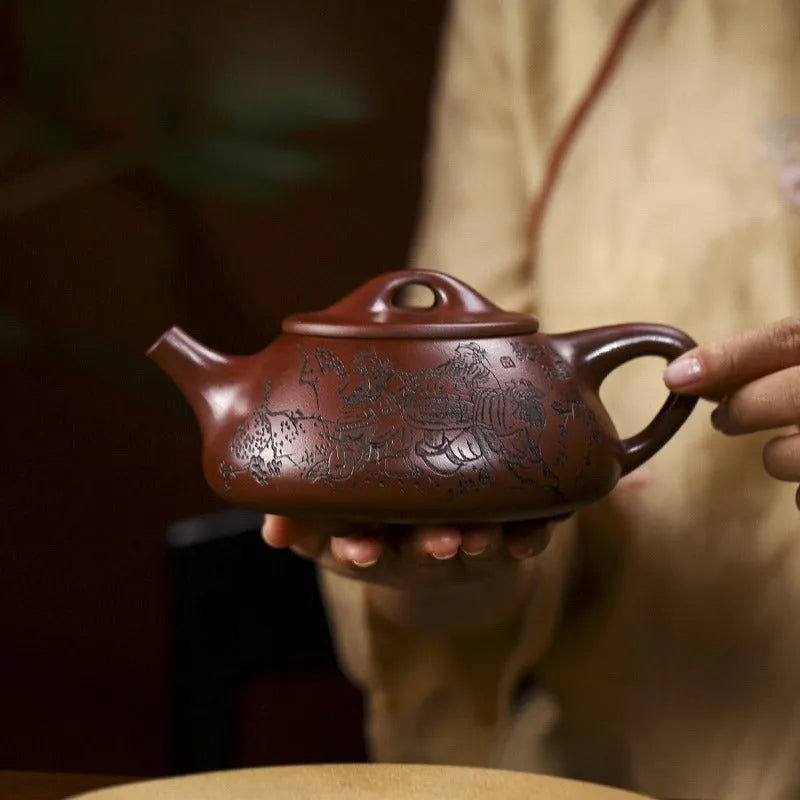 Full Handmade Yixing Zisha Teapot [Tao Yuan Yan Yi] (Ge Zi Ni - 500ml) - YIQIN TEA HOUSE | yiqinteahouse.com | >300ml, full handmade zisha teapot, teapot, teaware