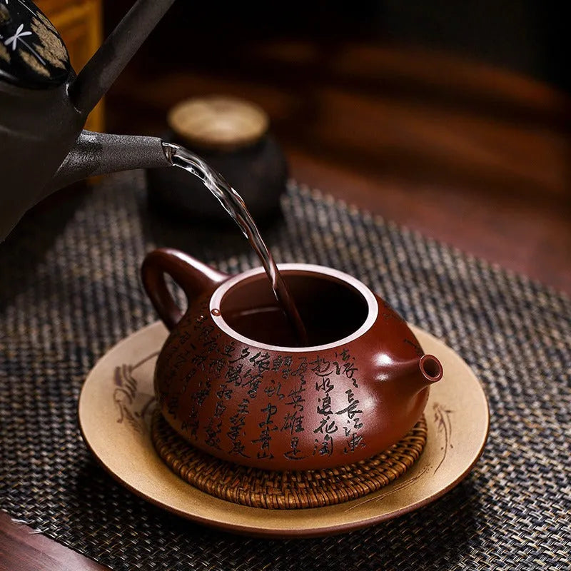 Full Handmade Yixing Zisha Teapot [Tao Yuan Yan Yi] (Ge Zi Ni - 500ml) - YIQIN TEA HOUSE | yiqinteahouse.com | >300ml, full handmade zisha teapot, teapot, teaware