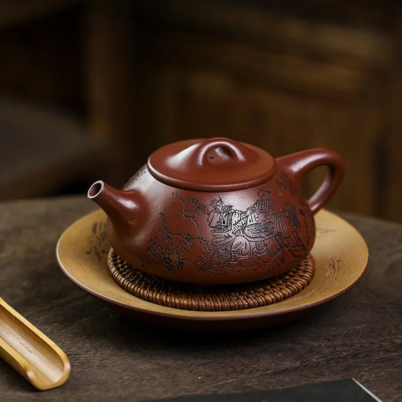 Full Handmade Yixing Zisha Teapot [Tao Yuan Yan Yi] (Ge Zi Ni - 500ml) - YIQIN TEA HOUSE | yiqinteahouse.com | >300ml, full handmade zisha teapot, teapot, teaware