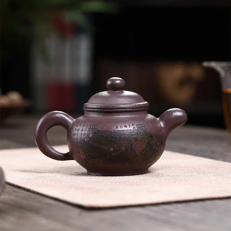 Teko Zisha Yixing Buatan Tangan Sepenuhnya [The Great Wall] (30 Mu Jinsha Zi Ni - 300ml)
