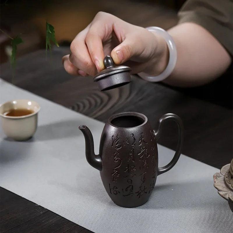 全手工宜兴紫砂茶壶 [天珠] (天青泥 - 200ml)