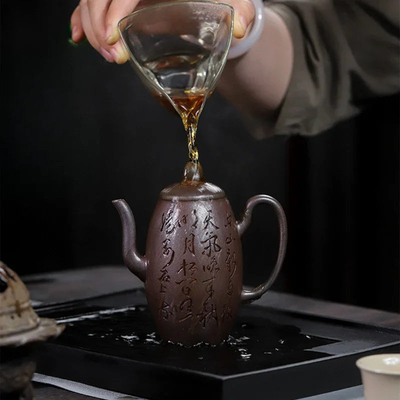 全手工宜兴紫砂茶壶 [天珠] (天青泥 - 200ml)