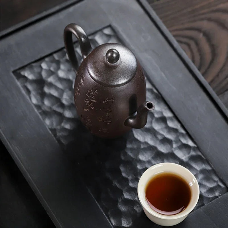 全手工宜兴紫砂茶壶 [天珠] (天青泥 - 200ml)