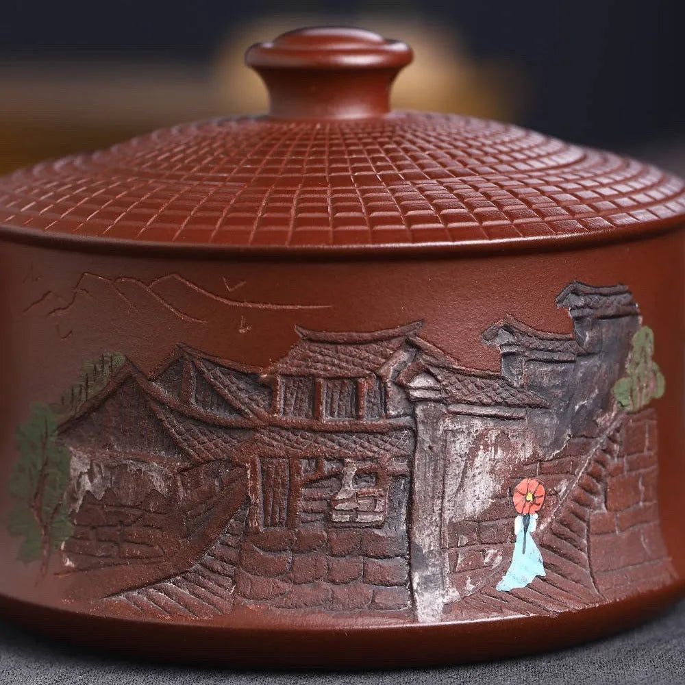 Full Handmade Yixing Zisha Teapot [Tianxia Liangcang Pot] (Zao Hong Ni - 400ml) - YIQIN TEA HOUSE | yiqinteahouse.com | >300ml, full handmade zisha teapot, new arrival, teapot, teaware