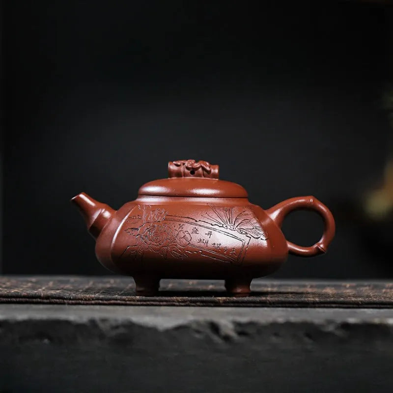 Full Handmade Yixing Zisha Teapot [Wealthy Bamboo] (Hong Pi Long - 290ml) - YIQIN TEA HOUSE | yiqinteahouse.com | 200-300ml, full handmade zisha teapot, teapot, teaware