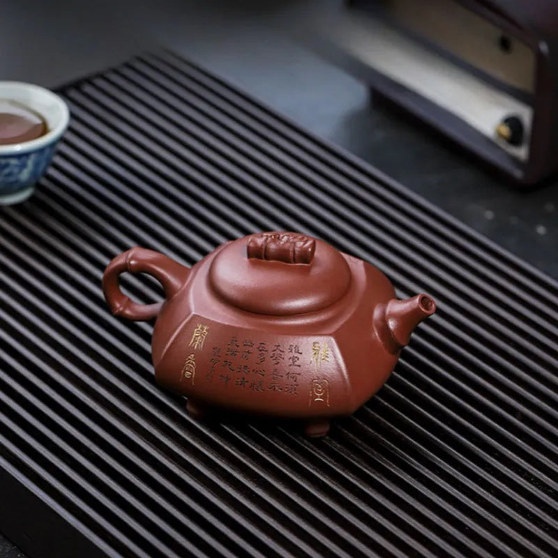 Full Handmade Yixing Zisha Teapot [Wealthy Bamboo] (Hong Pi Long - 290ml) - YIQIN TEA HOUSE | yiqinteahouse.com | 200-300ml, full handmade zisha teapot, teapot, teaware