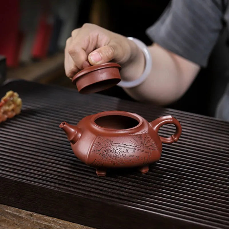 Full Handmade Yixing Zisha Teapot [Wealthy Bamboo] (Hong Pi Long - 290ml) - YIQIN TEA HOUSE | yiqinteahouse.com | 200-300ml, full handmade zisha teapot, teapot, teaware