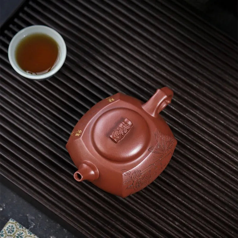 Full Handmade Yixing Zisha Teapot [Wealthy Bamboo] (Hong Pi Long - 290ml) - YIQIN TEA HOUSE | yiqinteahouse.com | 200-300ml, full handmade zisha teapot, teapot, teaware