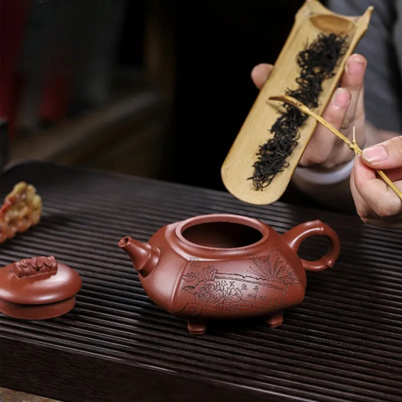 Full Handmade Yixing Zisha Teapot [Wealthy Bamboo] (Hong Pi Long - 290ml) - YIQIN TEA HOUSE | yiqinteahouse.com | 200-300ml, full handmade zisha teapot, teapot, teaware