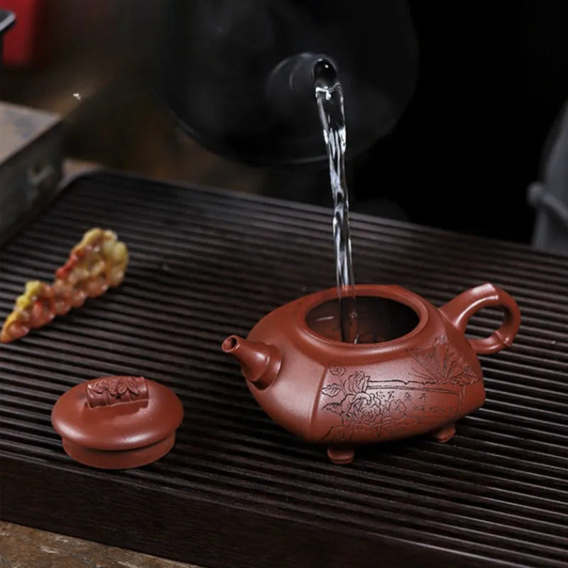 Full Handmade Yixing Zisha Teapot [Wealthy Bamboo] (Hong Pi Long - 290ml) - YIQIN TEA HOUSE | yiqinteahouse.com | 200-300ml, full handmade zisha teapot, teapot, teaware