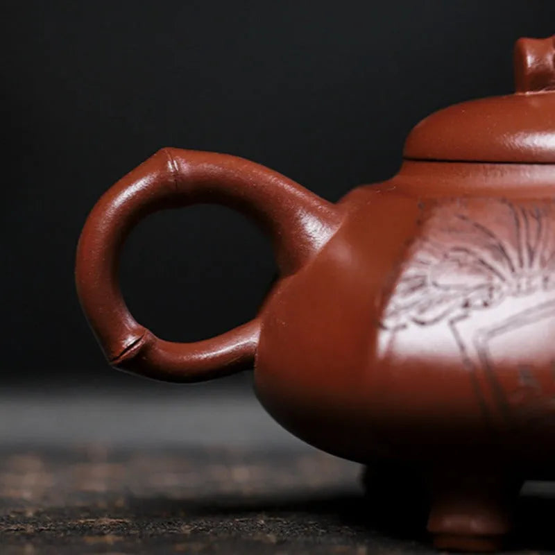 Full Handmade Yixing Zisha Teapot [Wealthy Bamboo] (Hong Pi Long - 290ml) - YIQIN TEA HOUSE | yiqinteahouse.com | 200-300ml, full handmade zisha teapot, teapot, teaware