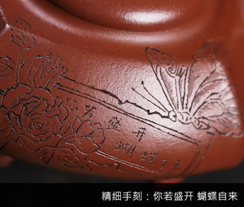 Full Handmade Yixing Zisha Teapot [Wealthy Bamboo] (Hong Pi Long - 290ml) - YIQIN TEA HOUSE | yiqinteahouse.com | 200-300ml, full handmade zisha teapot, teapot, teaware