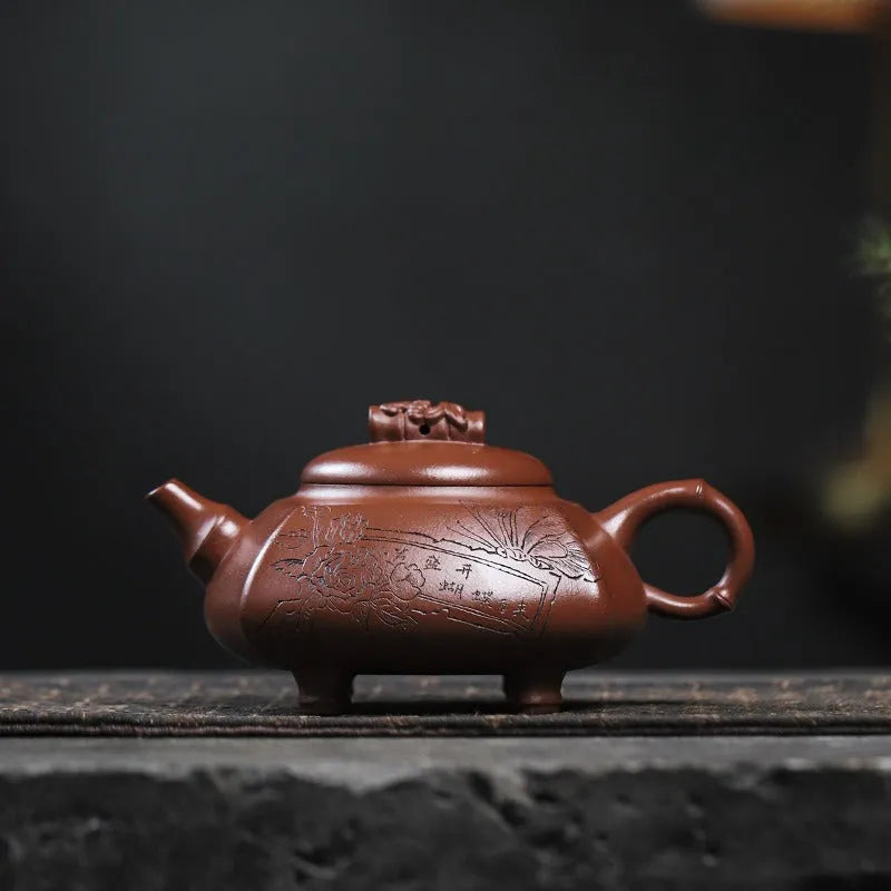 Full Handmade Yixing Zisha Teapot [Wealthy Bamboo] (Hong Pi Long - 290ml) - YIQIN TEA HOUSE | yiqinteahouse.com | 200-300ml, full handmade zisha teapot, teapot, teaware