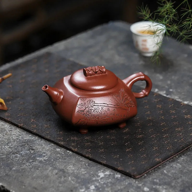 Full Handmade Yixing Zisha Teapot [Wealthy Bamboo] (Hong Pi Long - 290ml) - YIQIN TEA HOUSE | yiqinteahouse.com | 200-300ml, full handmade zisha teapot, teapot, teaware