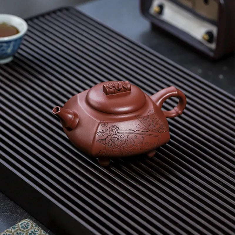 Full Handmade Yixing Zisha Teapot [Wealthy Bamboo] (Hong Pi Long - 290ml) - YIQIN TEA HOUSE | yiqinteahouse.com | 200-300ml, full handmade zisha teapot, teapot, teaware