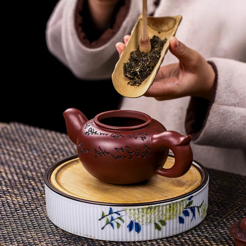 Full Handmade Yixing Zisha Teapot [Wealthy] (Long Xue Sha - 400ml) - YIQIN TEA HOUSE | yiqinteahouse.com | >300ml, full handmade zisha teapot, new arrival, teapot, teaware