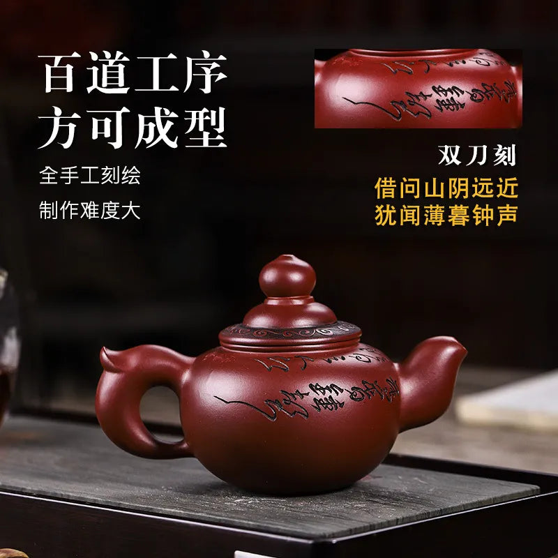 Full Handmade Yixing Zisha Teapot [Wealthy] (Long Xue Sha - 400ml) - YIQIN TEA HOUSE | yiqinteahouse.com | >300ml, full handmade zisha teapot, new arrival, teapot, teaware