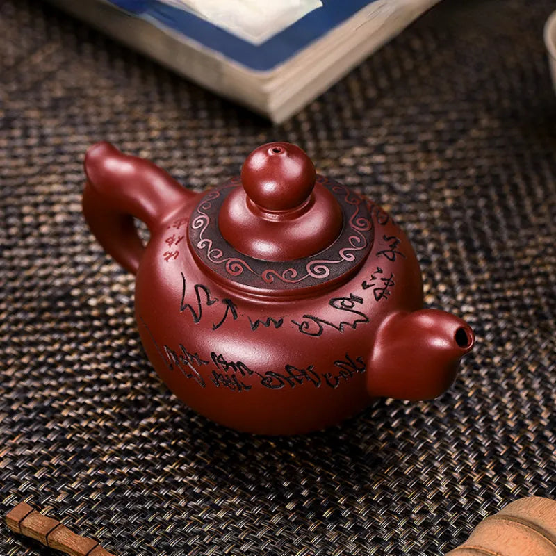 Full Handmade Yixing Zisha Teapot [Wealthy] (Long Xue Sha - 400ml) - YIQIN TEA HOUSE | yiqinteahouse.com | >300ml, full handmade zisha teapot, new arrival, teapot, teaware