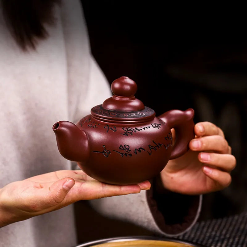 Full Handmade Yixing Zisha Teapot [Wealthy] (Long Xue Sha - 400ml) - YIQIN TEA HOUSE | yiqinteahouse.com | >300ml, full handmade zisha teapot, new arrival, teapot, teaware