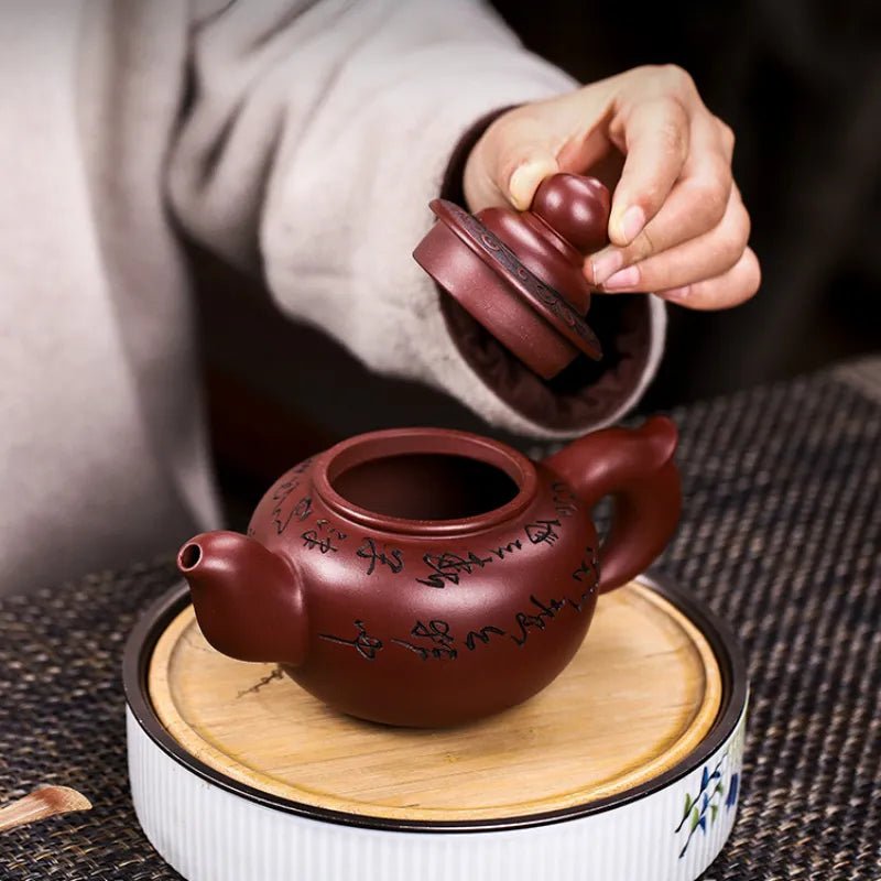 Full Handmade Yixing Zisha Teapot [Wealthy] (Long Xue Sha - 400ml) - YIQIN TEA HOUSE | yiqinteahouse.com | >300ml, full handmade zisha teapot, new arrival, teapot, teaware