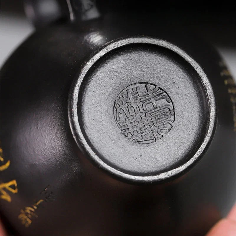 Full Handmade Yixing Zisha Teapot [Wen Xiang] 1 Pot 4 Cups with Tea Tray Set (Shi Huang - 150ml) - YIQIN TEA HOUSE | yiqinteahouse.com | <200ml, full handmade zisha teapot, teapot, teaware, teaware set