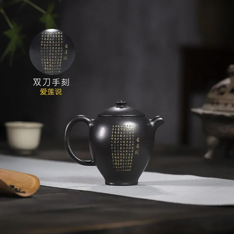 Full Handmade Yixing Zisha Teapot [Wen Xiang] 1 Pot 4 Cups with Tea Tray Set (Shi Huang - 150ml) - YIQIN TEA HOUSE | yiqinteahouse.com | <200ml, full handmade zisha teapot, teapot, teaware, teaware set