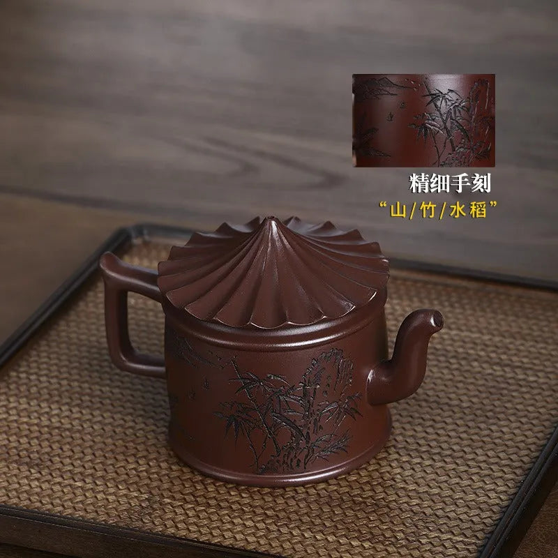 Full Handmade Yixing Zisha Teapot [World Granary] (Zi Jia Ni - 280ml) - YIQIN TEA HOUSE | yiqinteahouse.com | 200-300ml, full handmade zisha teapot, new arrival, teapot, teaware