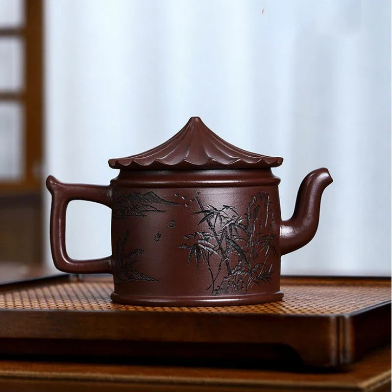 Full Handmade Yixing Zisha Teapot [World Granary] (Zi Jia Ni - 280ml) - YIQIN TEA HOUSE | yiqinteahouse.com | 200-300ml, full handmade zisha teapot, new arrival, teapot, teaware