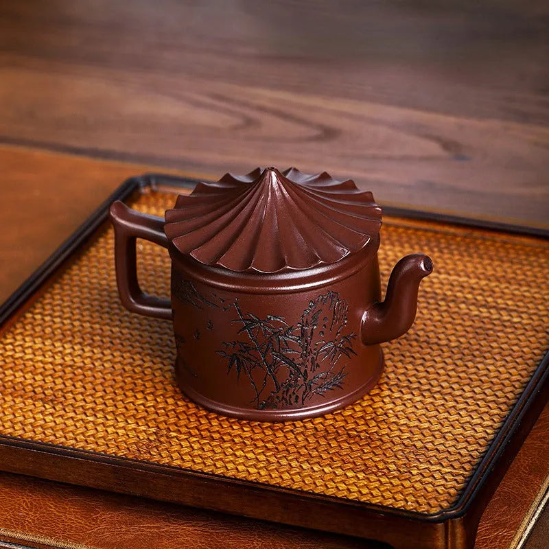 Full Handmade Yixing Zisha Teapot [World Granary] (Zi Jia Ni - 280ml) - YIQIN TEA HOUSE | yiqinteahouse.com | 200-300ml, full handmade zisha teapot, new arrival, teapot, teaware