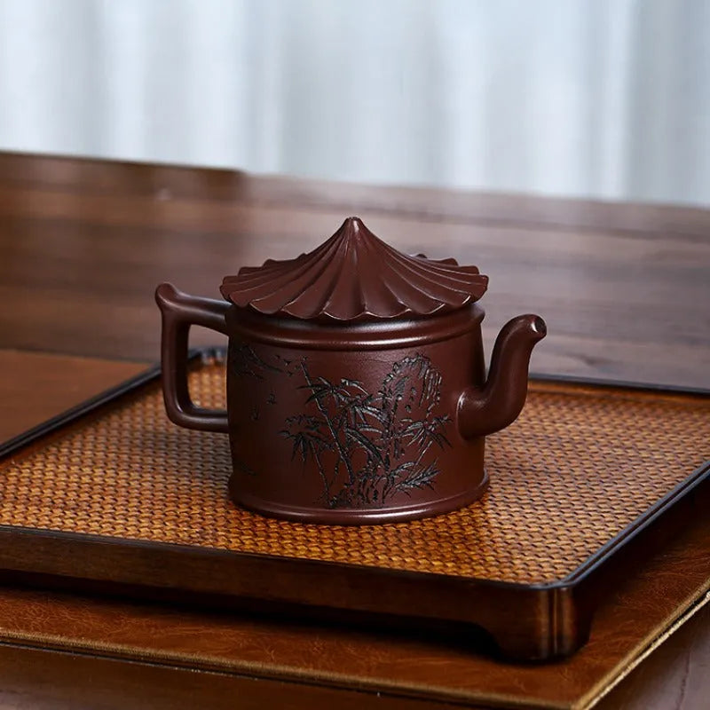 Full Handmade Yixing Zisha Teapot [World Granary] (Zi Jia Ni - 280ml) - YIQIN TEA HOUSE | yiqinteahouse.com | 200-300ml, full handmade zisha teapot, new arrival, teapot, teaware