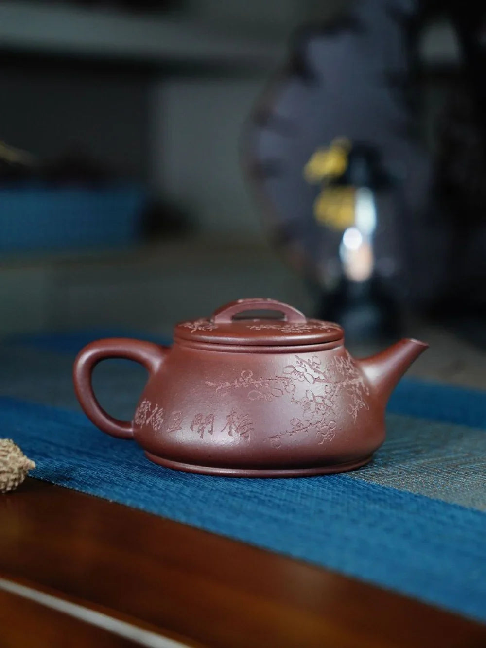Théière Yixing Zisha entièrement faite à la main [Pot Wufu Shi Piao] (Zi Ni - 240 ml) 
